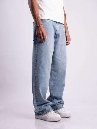 PLATED BAGGY PANTS
