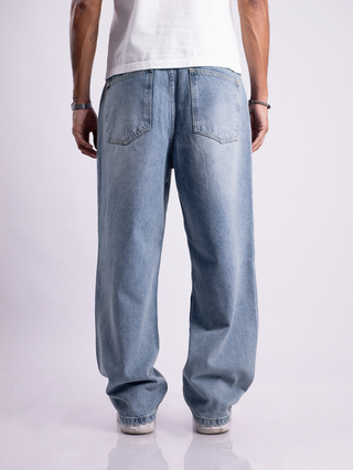 PLATED BAGGY PANTS