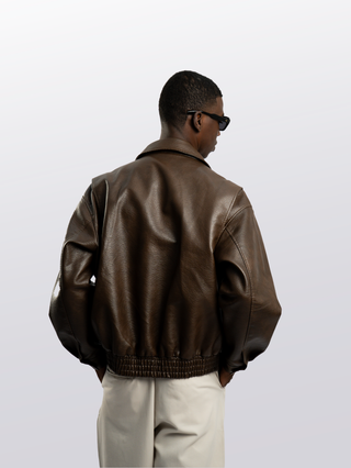 AVIATOR BOXY LEATHER JACKET