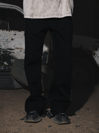 DARK BLOOD EMBROIDERED FLARE PANTS