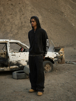 UNBOUND KNIT ZIPPER HOODIE